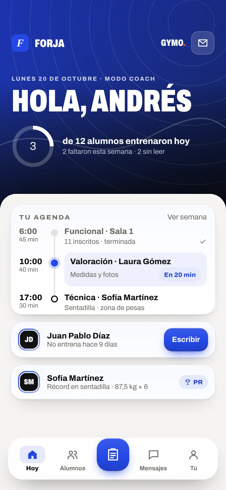 Modo coach en la app