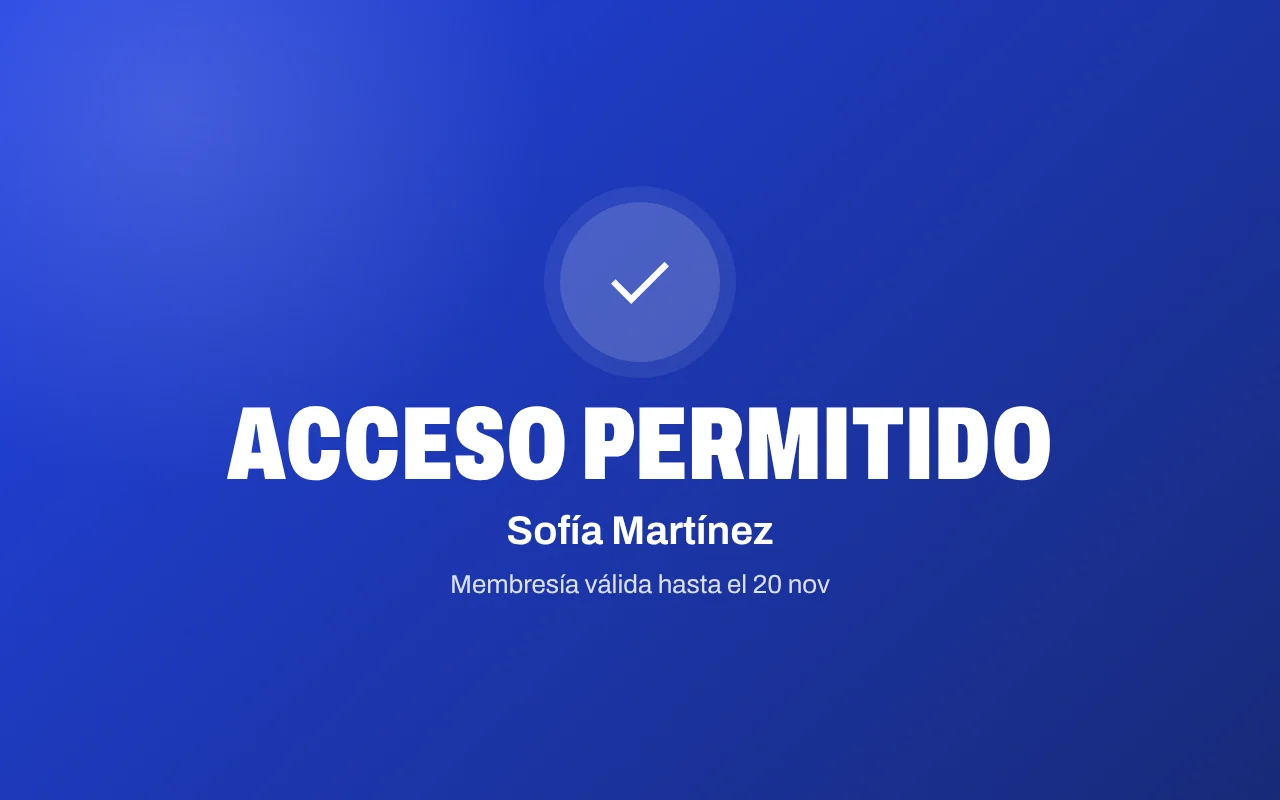 Pantalla del kiosko: acceso permitido